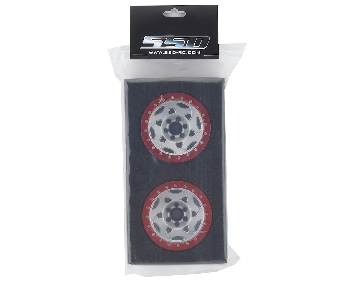 SSD RC 2.2 Champion Beadlock Wheels (Silver/Red)