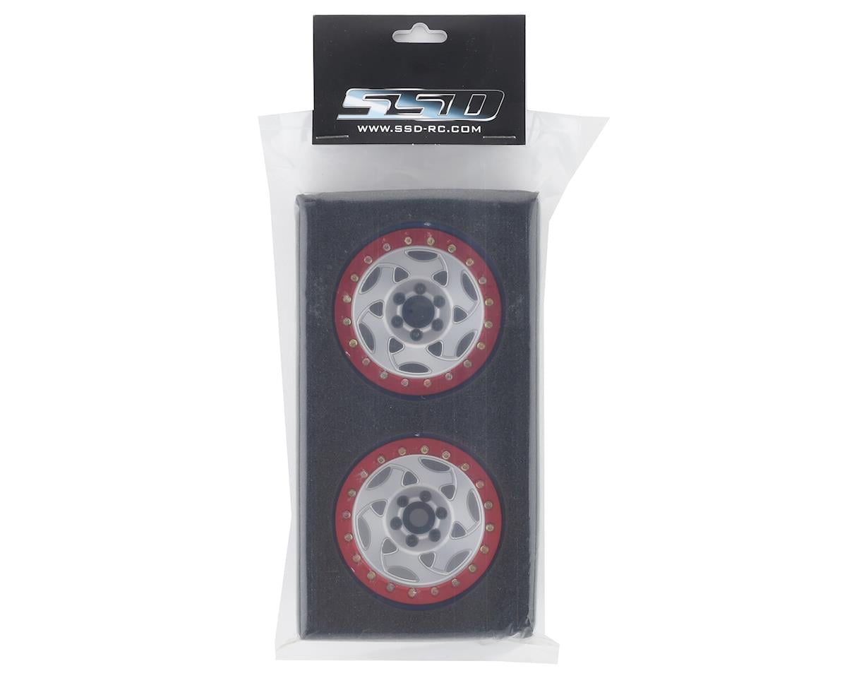 SSD RC 2.2 Champion PL Beadlock Wheels (Silver/Red)