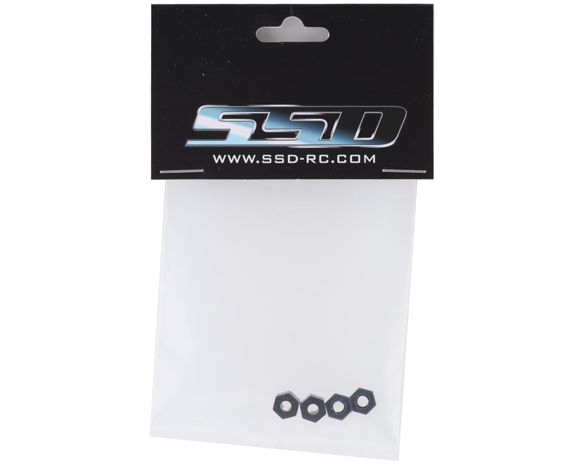 SSD RC SCX24 7mm Brass Wheel Hex (Black) (4) (1g)
