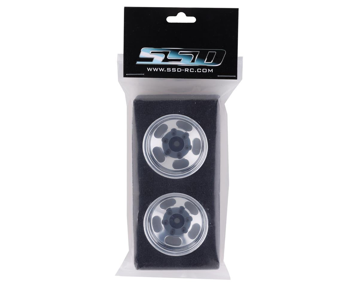 SSD RC Slot 1.55” Steel Beadlock Crawler Wheels (Chrome) (2)