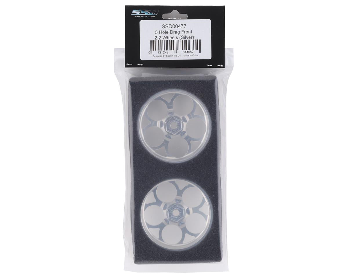 SSD RC 5 Hole Aluminum Front 2.2” Drag Racing Wheels (Silver) (2)