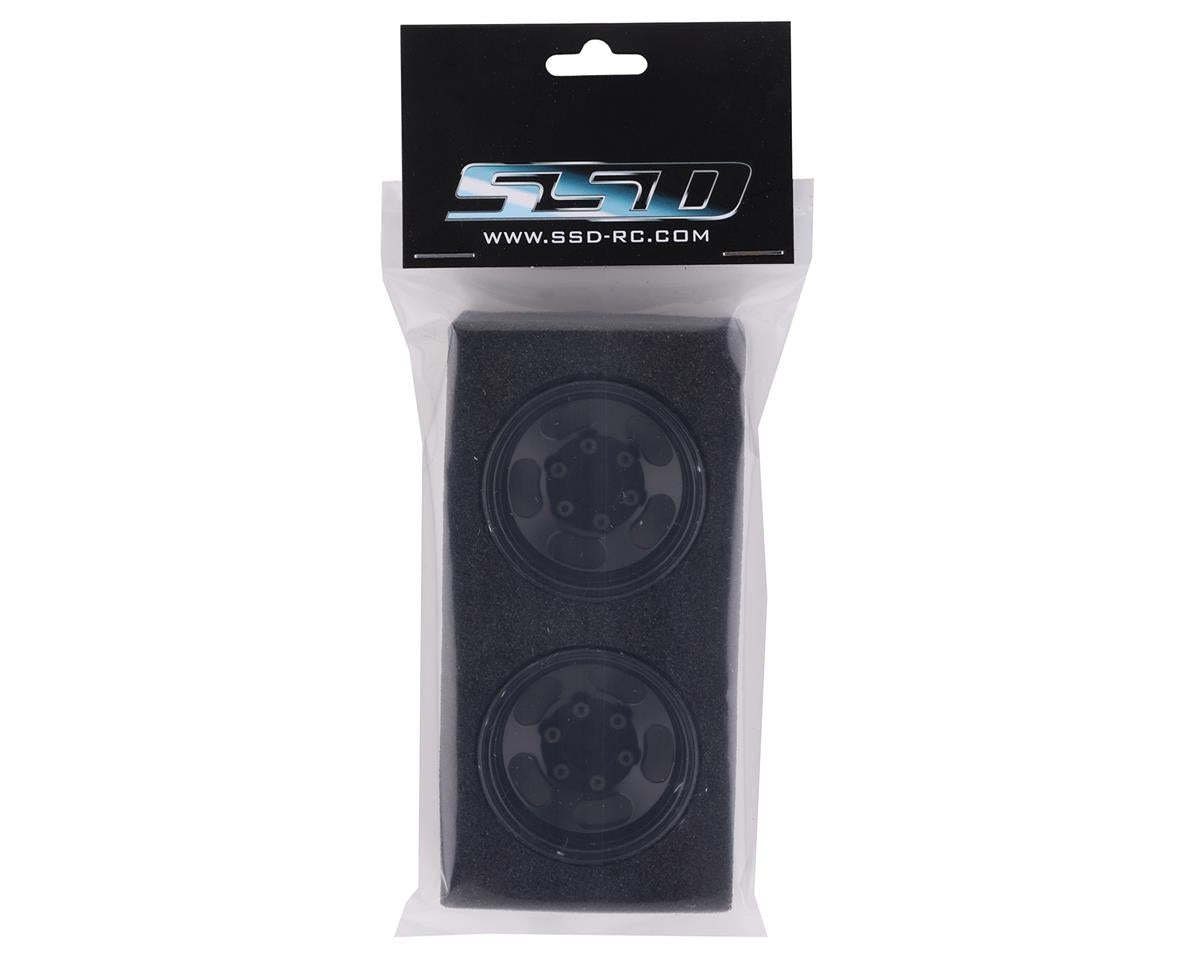 SSD RC Slot 1.55” Steel Beadlock Crawler Wheels (Black) (2)