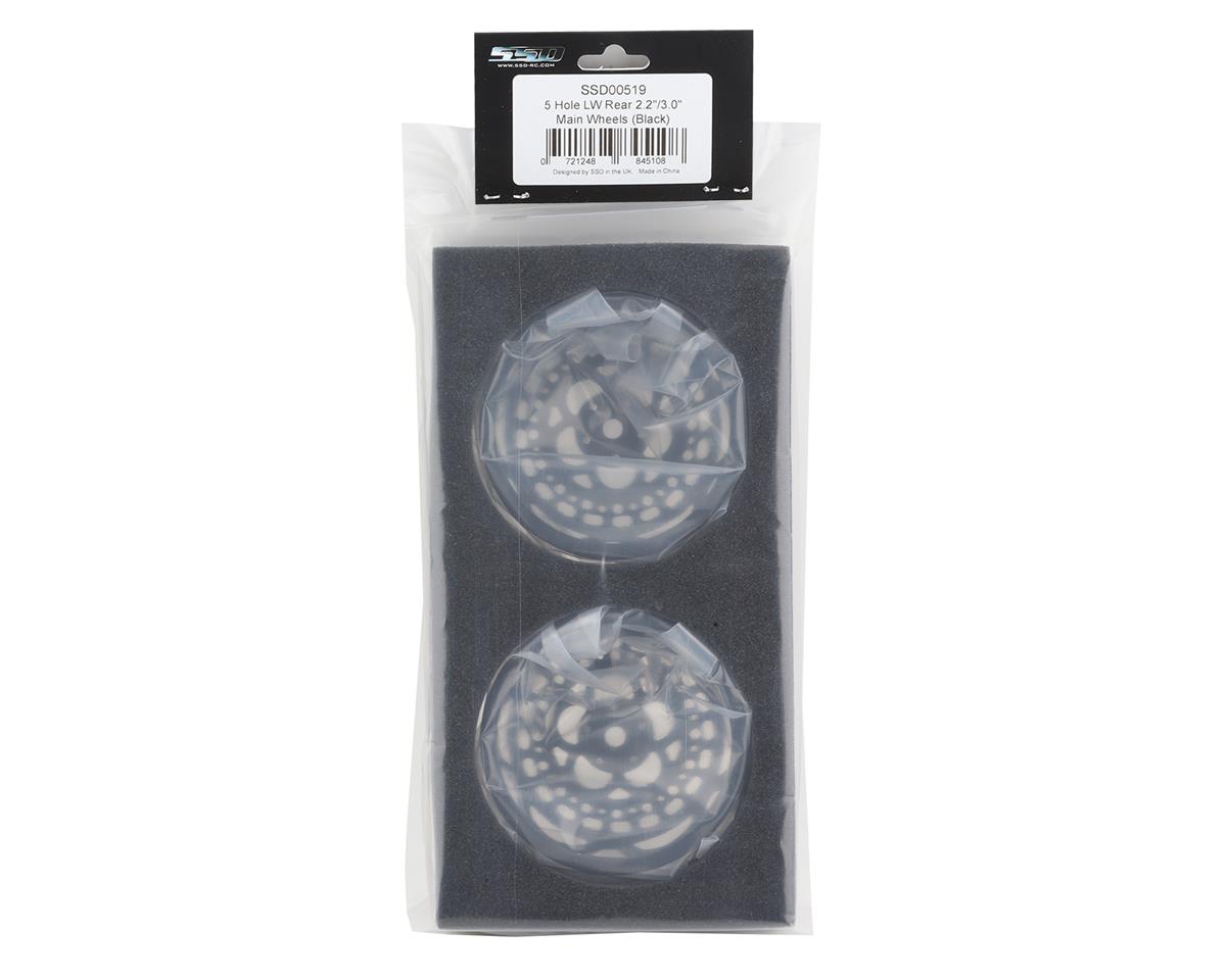 SSD RC 5 Hole Lightweight Drag Rear Main Wheel Inserts (Black) (2)