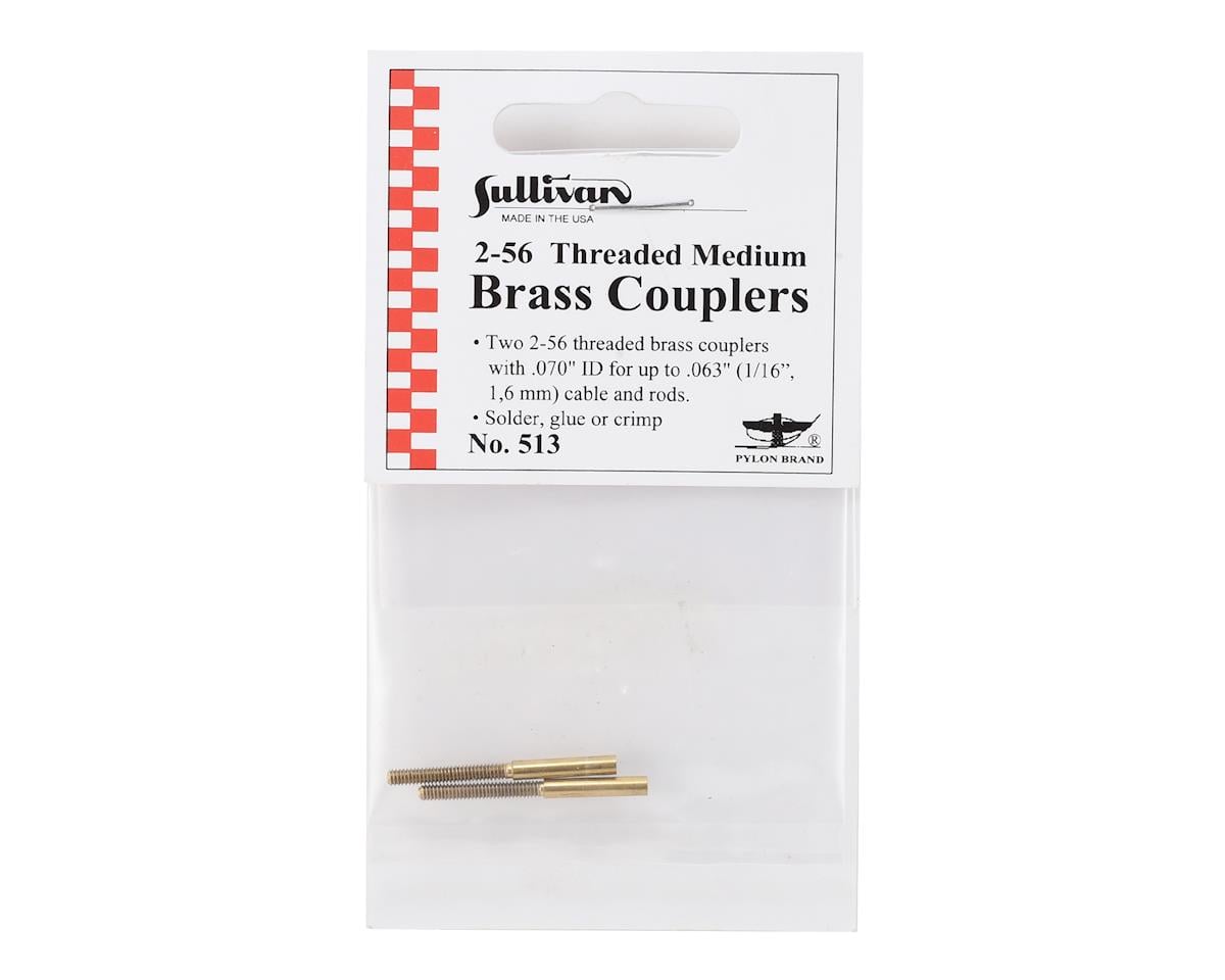 Sullivan 2-56 Threaded Medium Brass Couplers (2)
