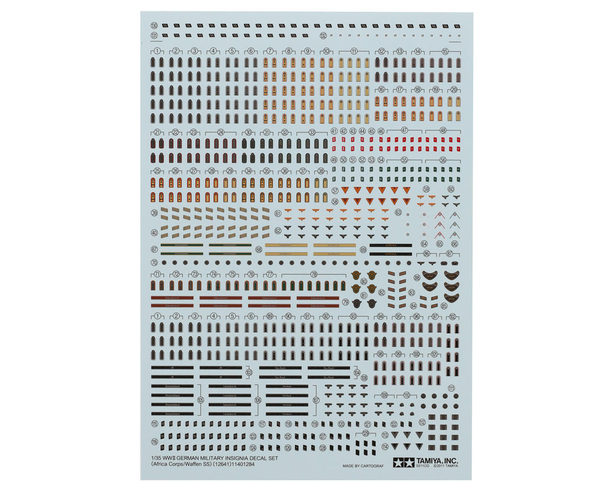 Tamiya 1/35 Vol.2 WWII German Insignia Decal Sheet
