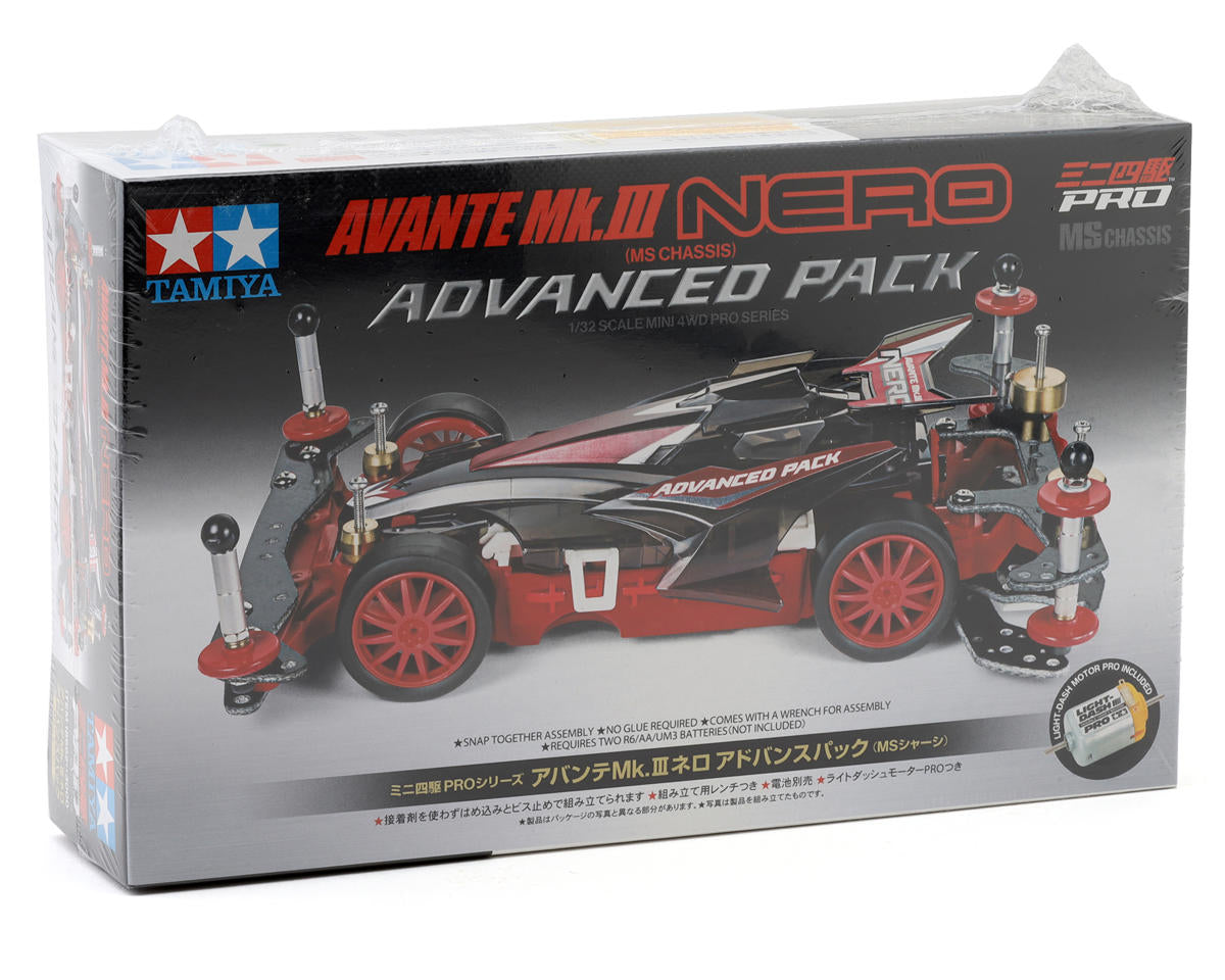Tamiya 1/32 JR Avante Mk.III Nero Mini 4WD Kit (MS-Chassis) Advanced Pack