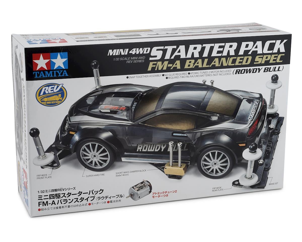Tamiya 1/32 JR Balanced Rowdy Bull FM-A Chassis Mini 4WD Starter Pack