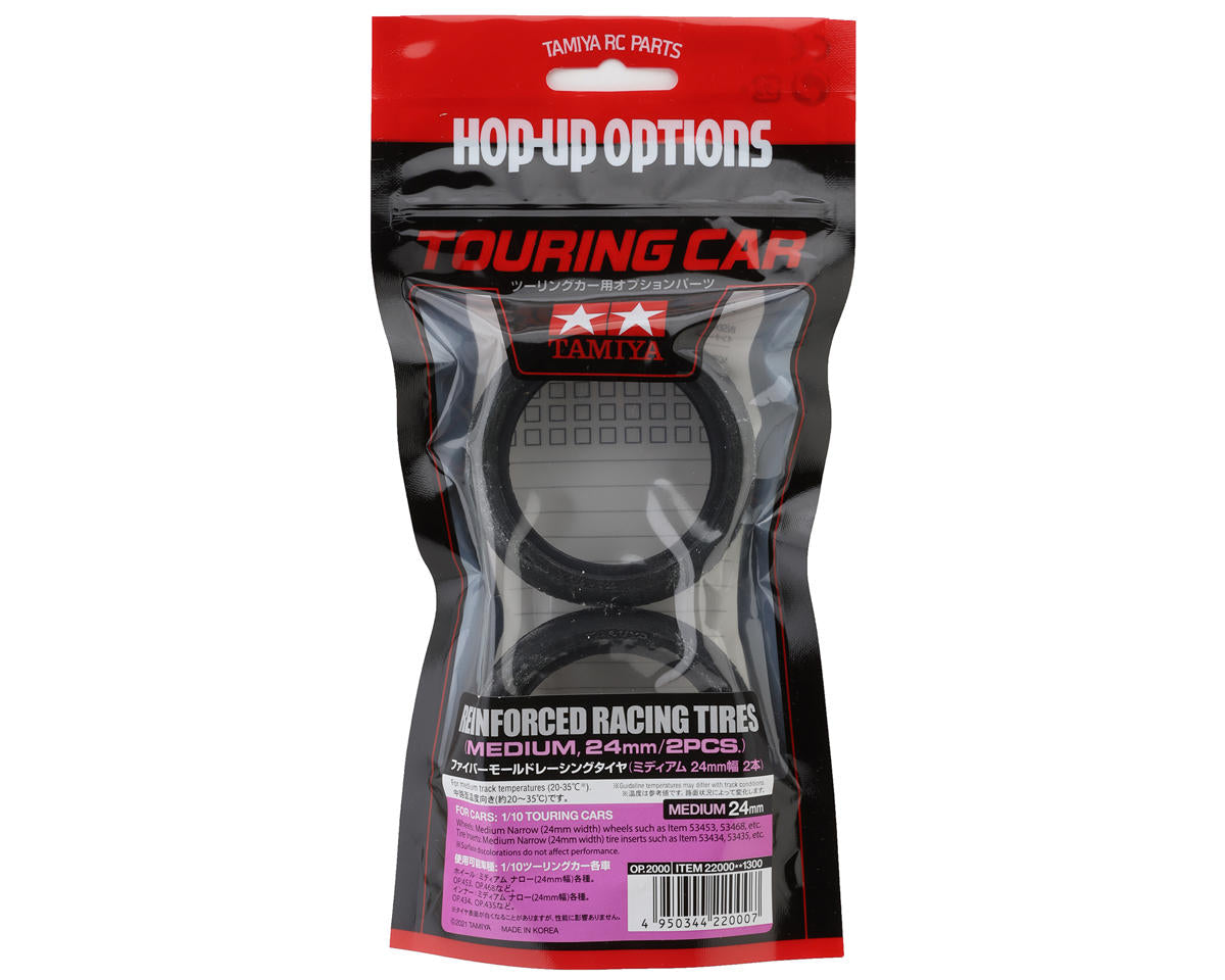 Tamiya Reinforced Rubber 1/10 TC Racing Tires (24mm) (2) (Medium)