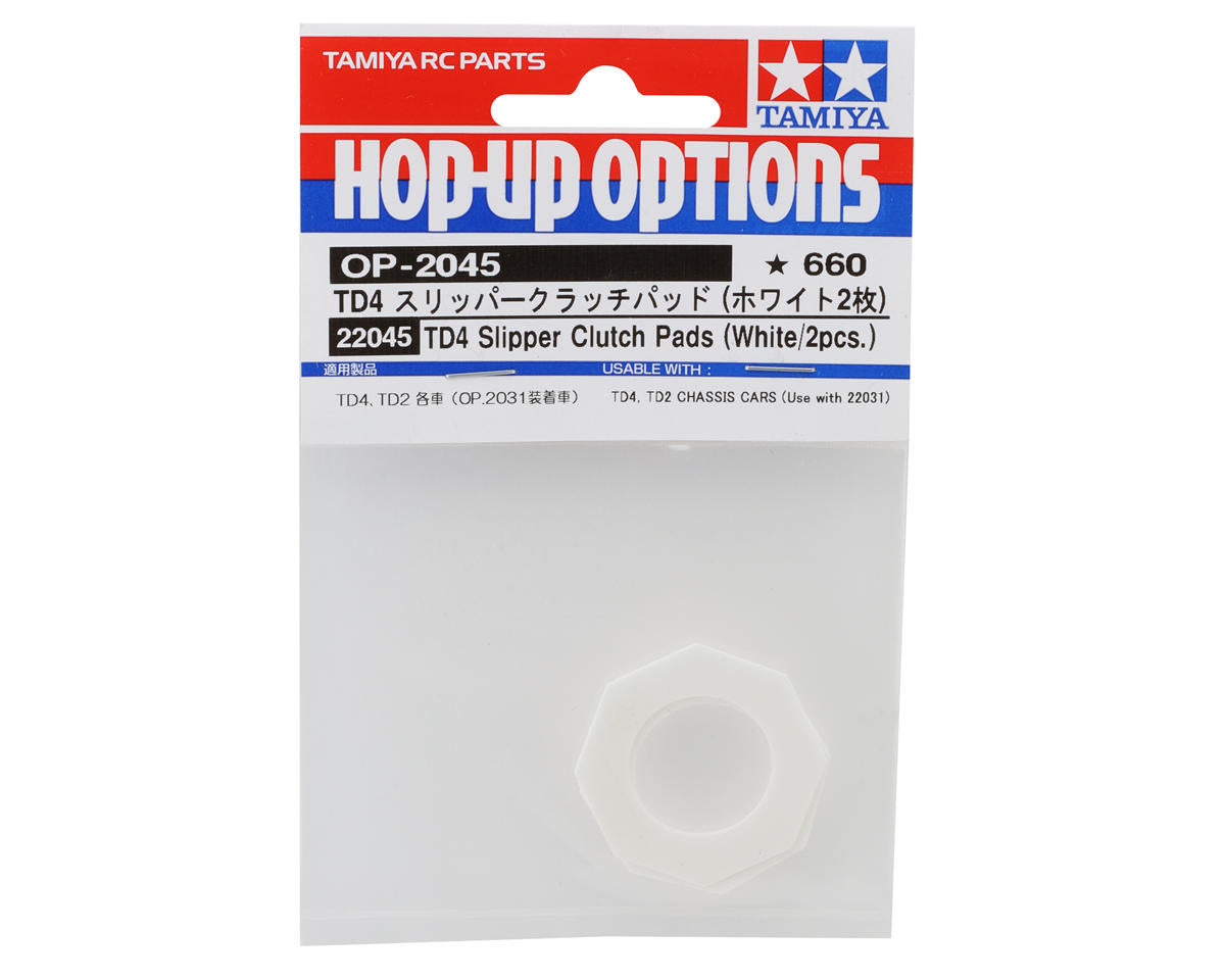 Tamiya TD4 Slipper Clutch Pads (White) (2)