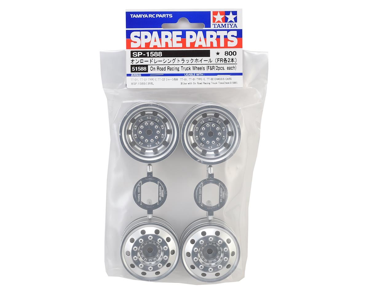 Tamiya TT-01 Type-E Racing Truck Wheels (Matte Chrome) (4)