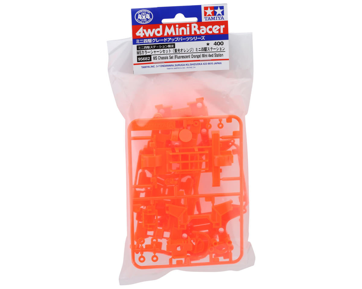 Tamiya JR Mini 4WD Station MS Chassis Set (Flo Orange)