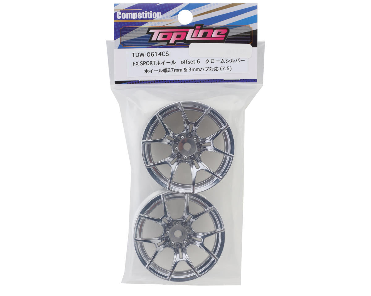 Topline FX Sport Multi-Spoke Drift Wheels (Chrome) (2) (6mm Offset)