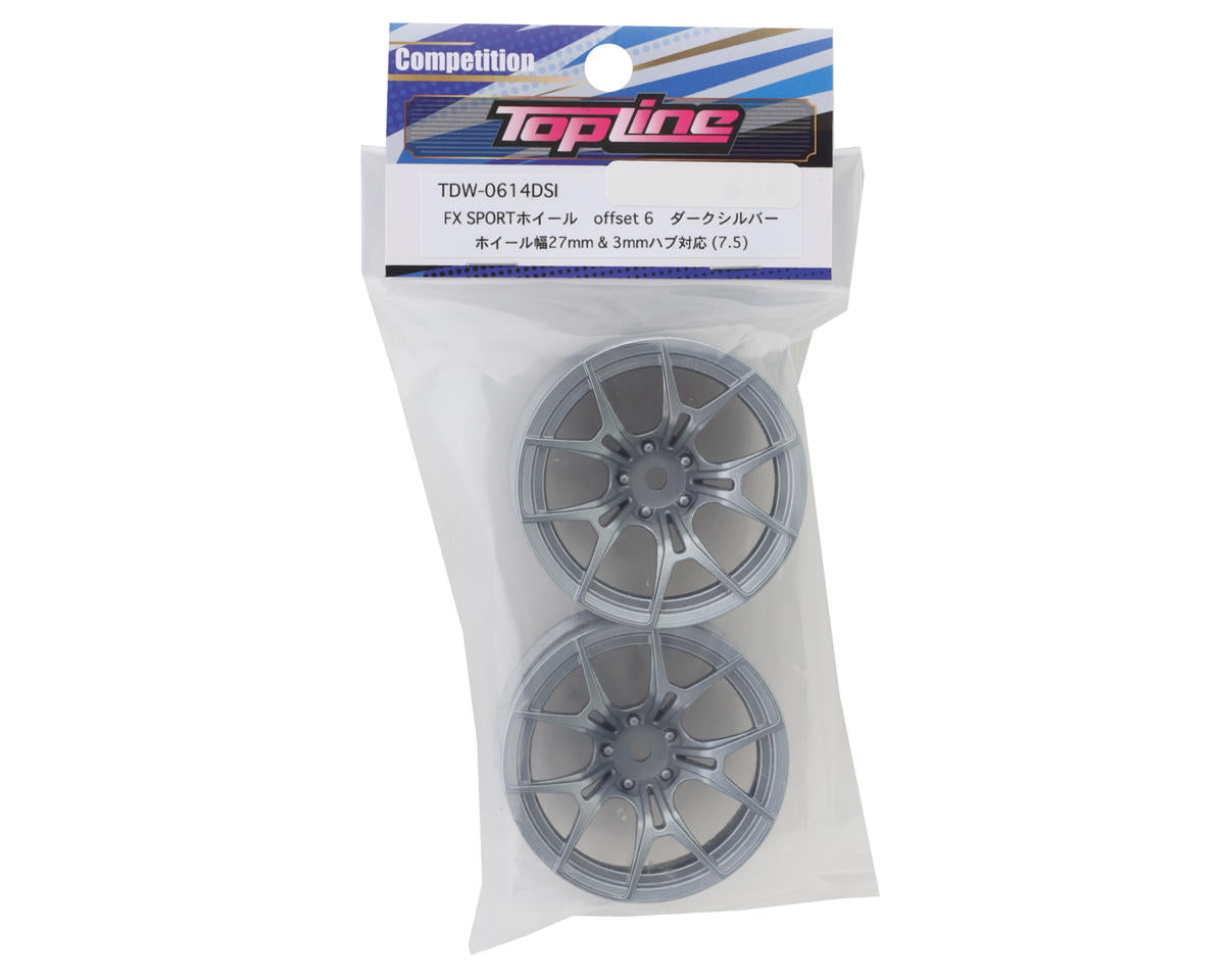 Topline FX Sport Multi-Spoke Drift Wheels (Dark Silver) (2) (6mm Offset)