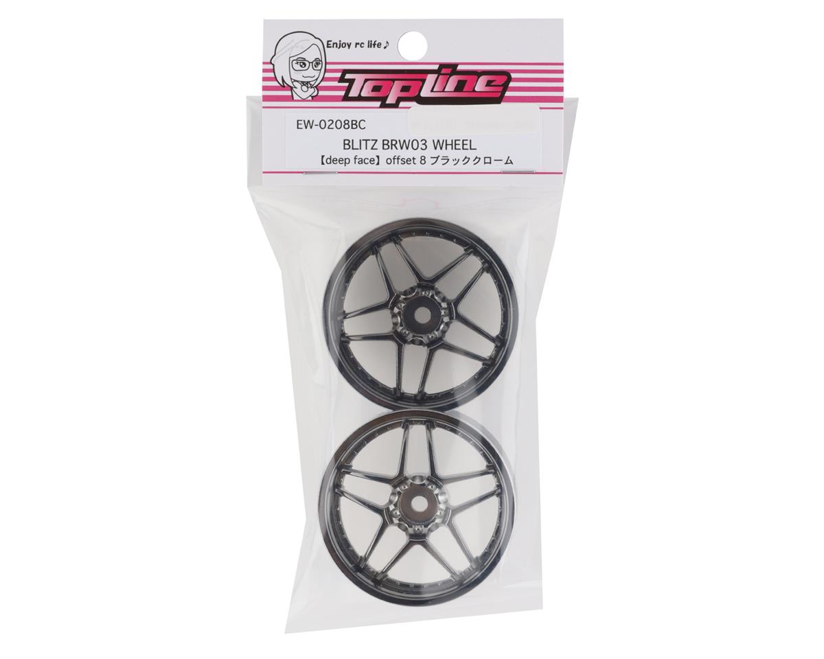 Topline Blitz BRW03 5-Split Spoke Drift Wheels (Black Chrome) (2) (8mm Offset)