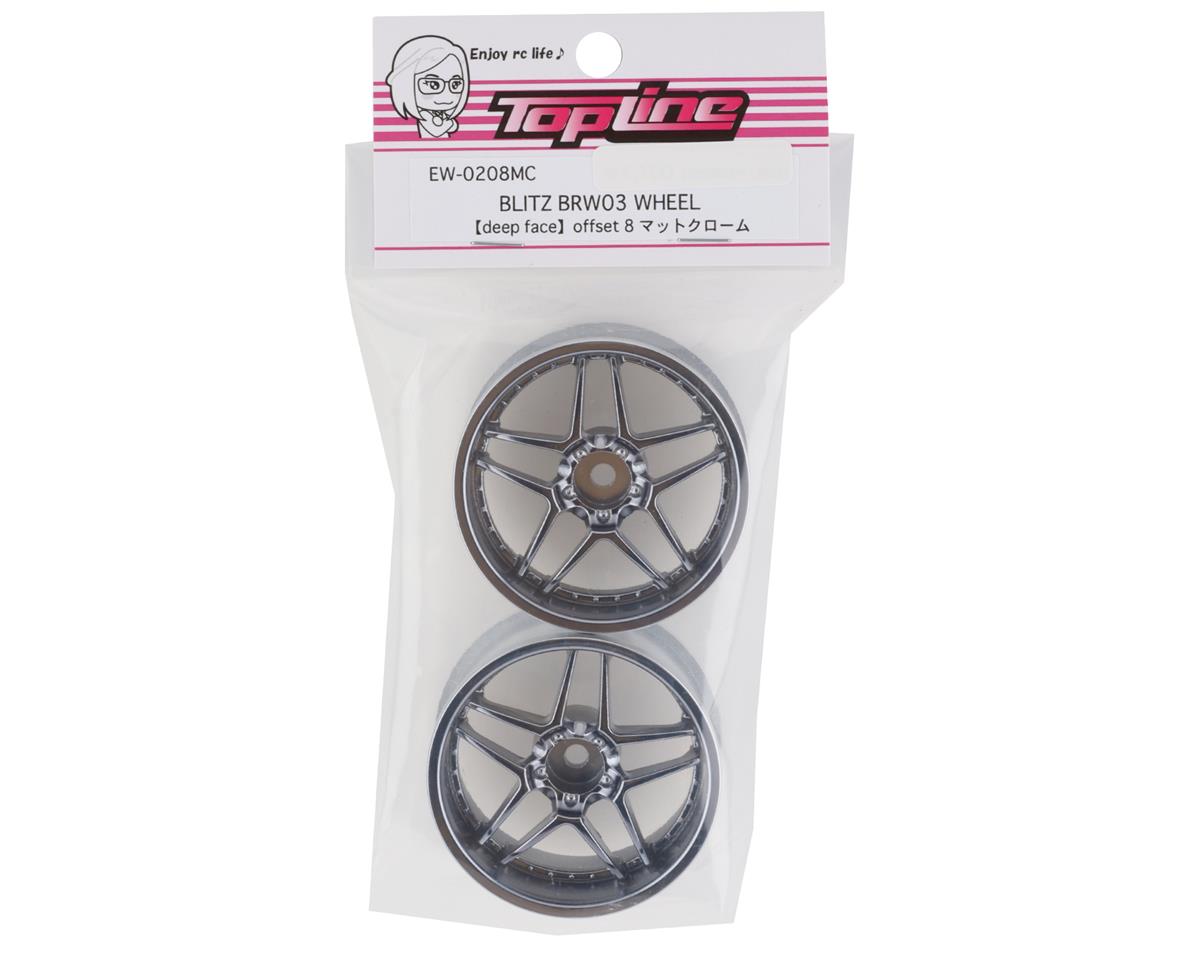 Topline Blitz BRW03 5-Split Spoke Drift Wheels (Matte Chrome) (2) (8mm Offset)