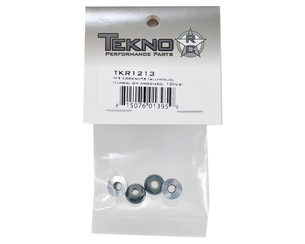 Tekno RC M4 Aluminum Serrated Locknut (4) (Gun Metal)