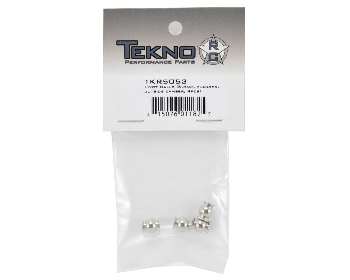 Tekno RC Steel 6.8mm Outside Camber Flanged Pivot Ball Set (4)