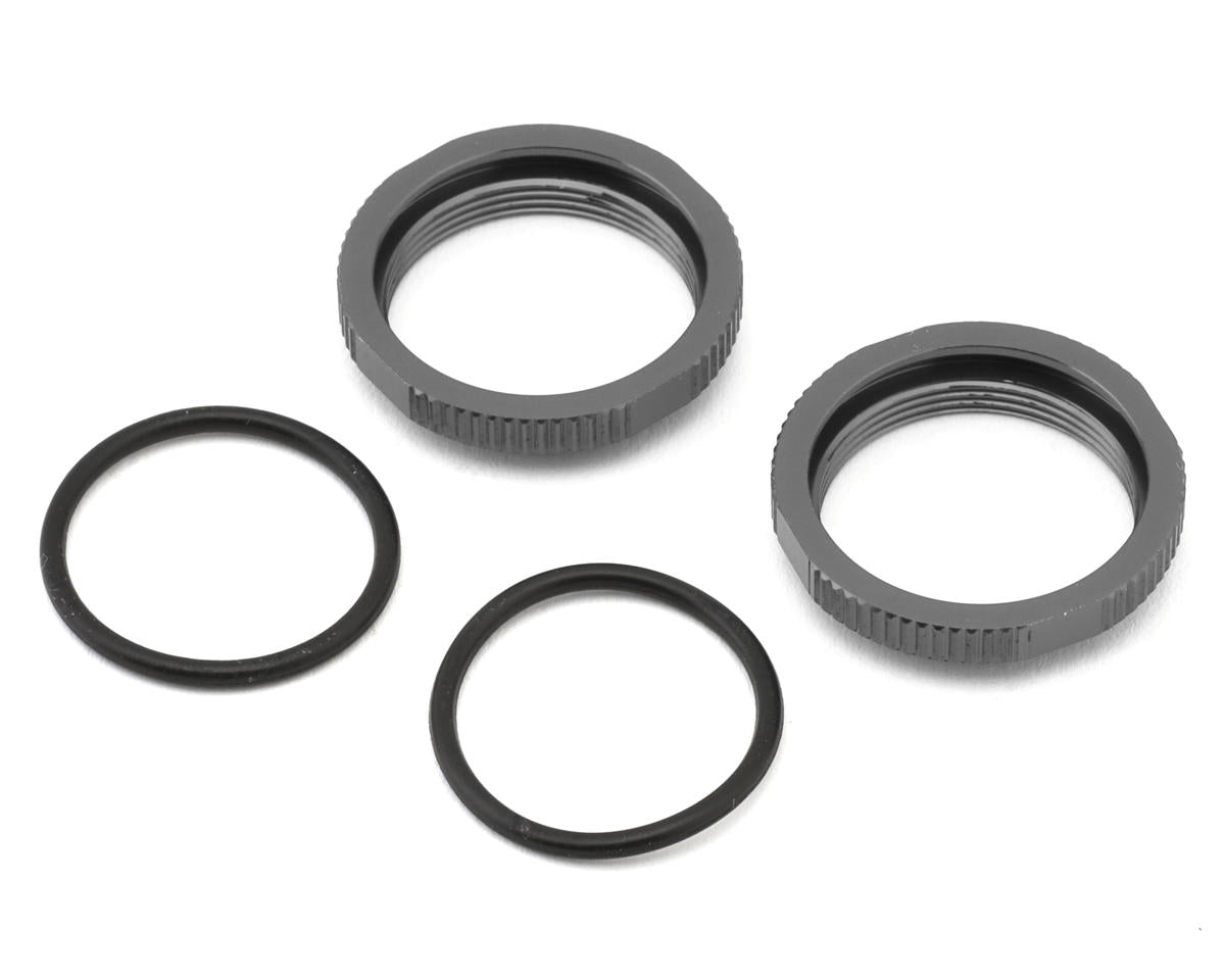 Tekno RC 16mm Aluminum Low Profile Shock Collars (Grey) (2)