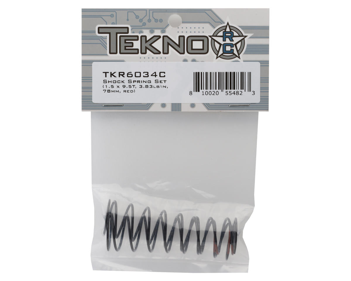 Tekno RC 78mm Rear Shock Spring Set (2) (Red)