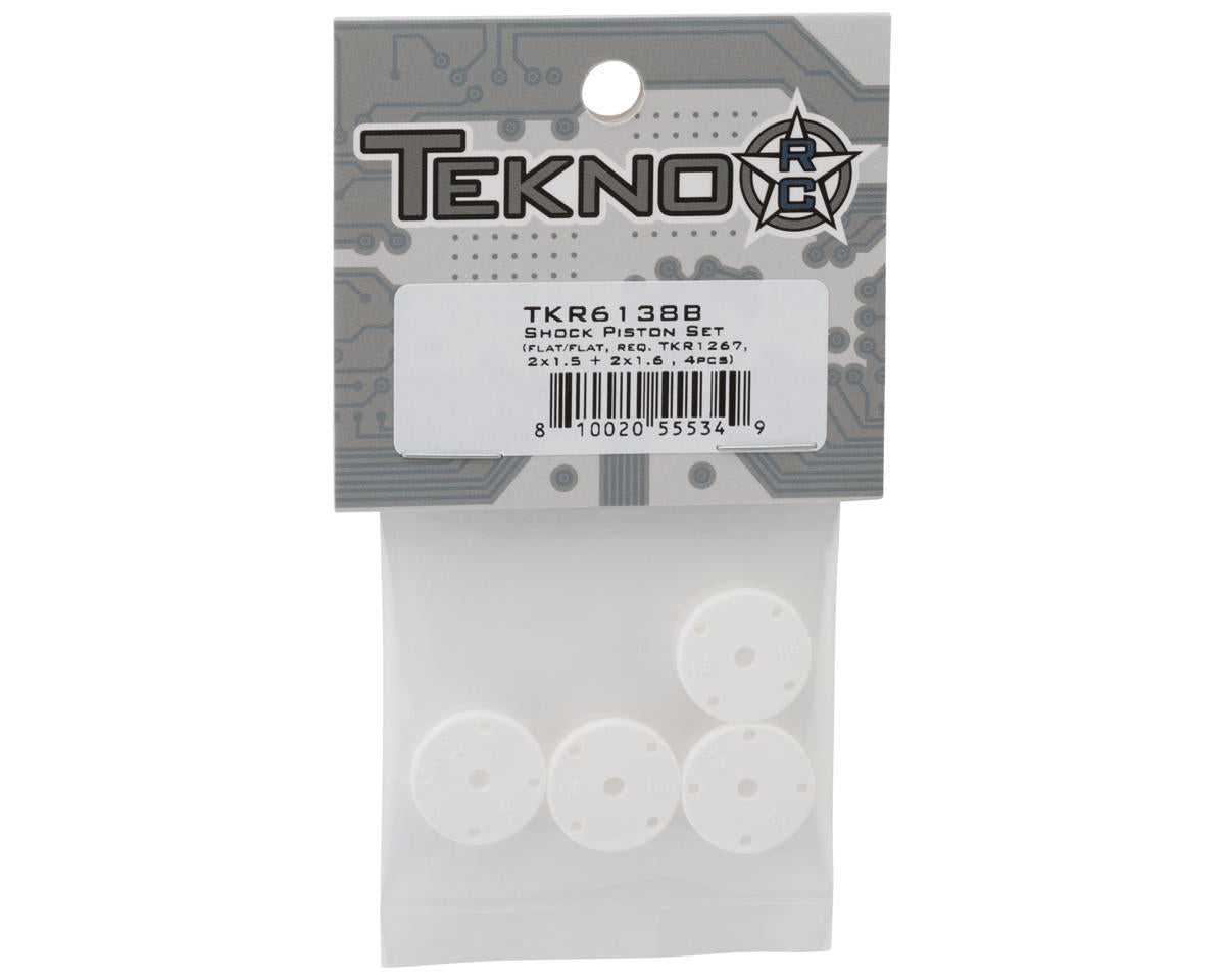 Tekno RC 16mm Flat/Flat Shock Pistons (4) (2x1.5/2x1.6)