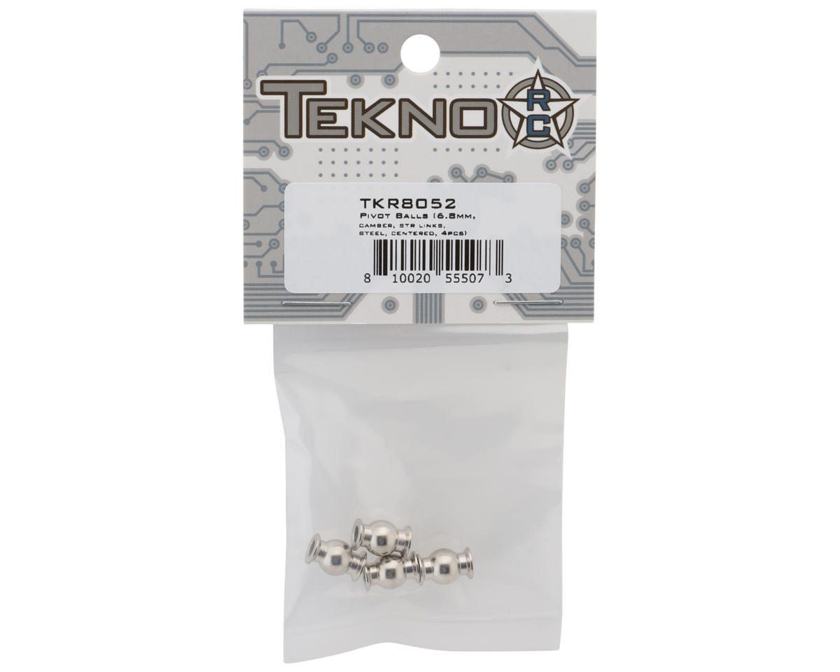 Tekno RC Steel 6.8mm Camber & Steering Link Pivot Ball Set (4)