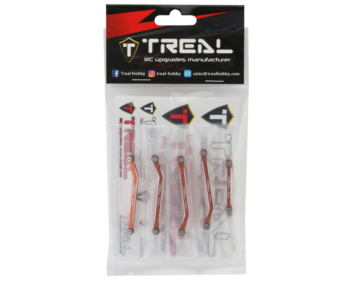 Treal Hobby Axial AX24 Aluminum High Clearance Suspension Links Set (Orange)