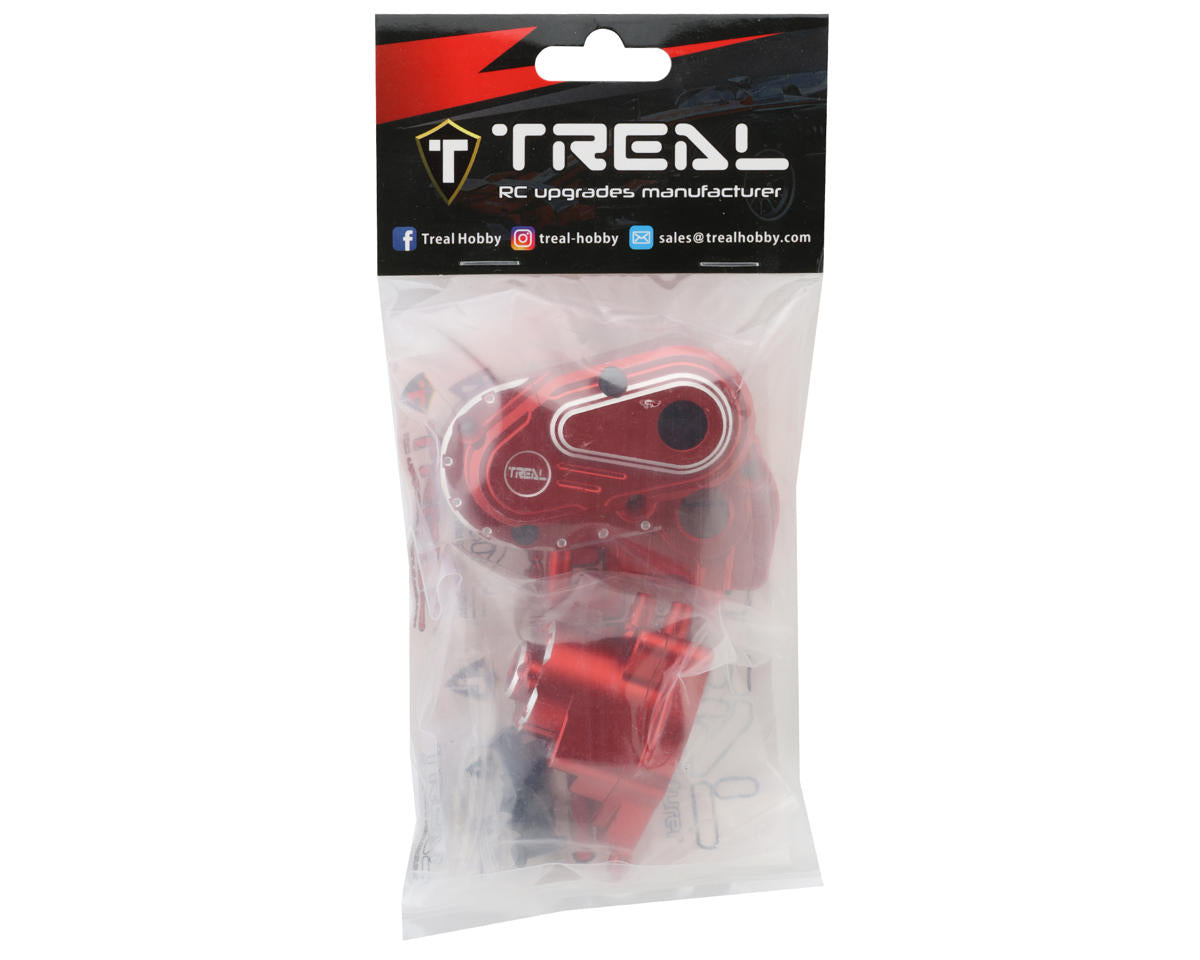 Treal Hobby Axial Capra CNC Aluminum Transmission Case (Red)
