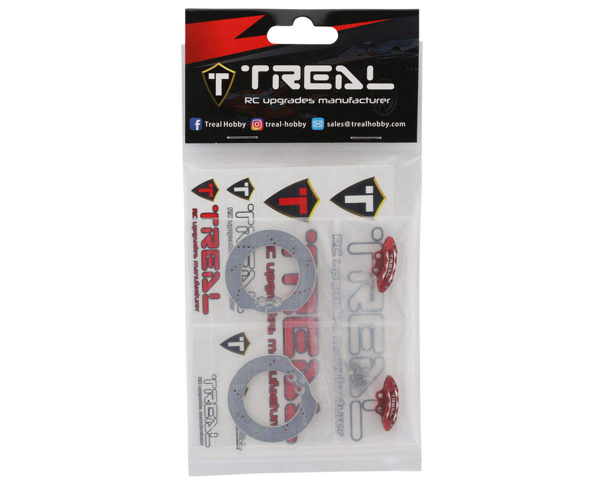 Treal Hobby Redcat Gen9 CNC Aluminum Brake Disc & Caliper Set (Silver) (2)