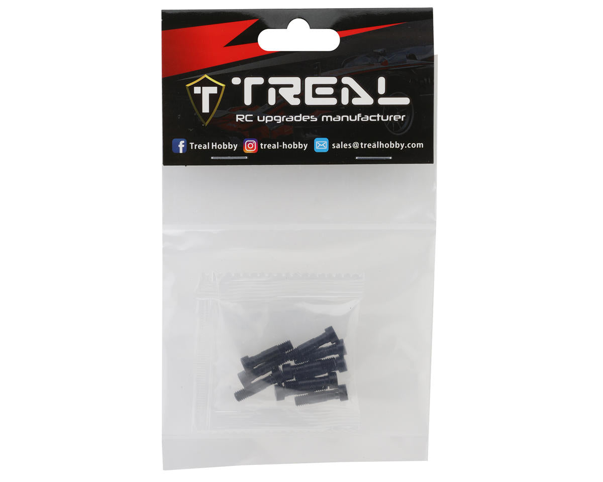 Treal Hobby Losi LMT Hardened Front Knuckle Pin Screws (Black) (10)