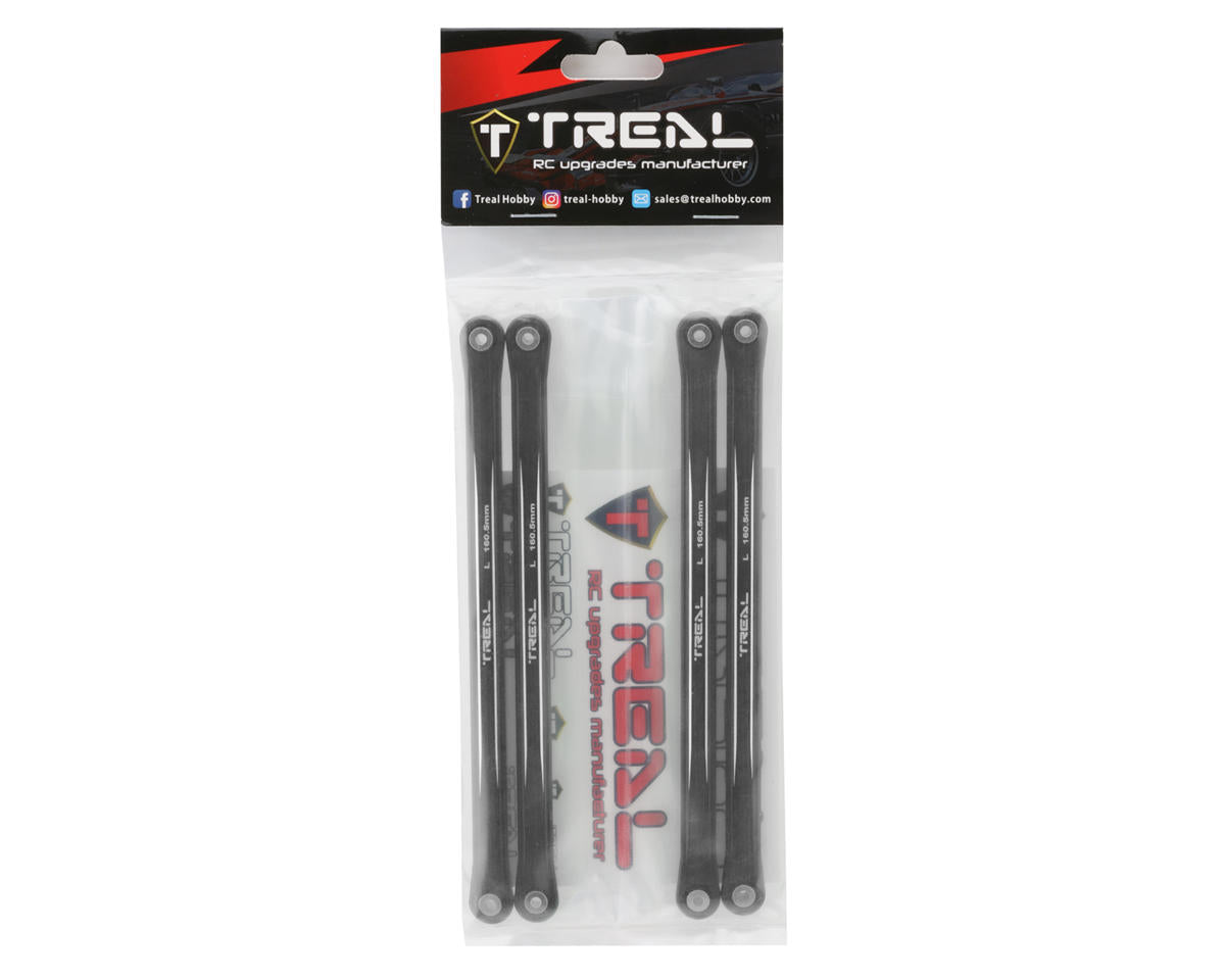 Treal Hobby Losi LMT Mega Aluminum Lower 4-Link Bar Set (Black) (160.5mm)