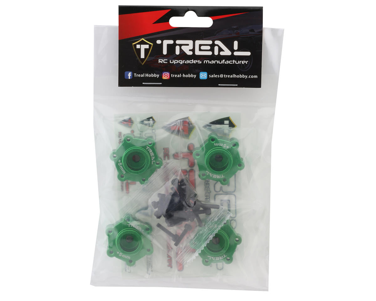 Treal Hobby Losi LMT Aluminum Wheel Hub Spacer (Green) (4) (+5mm)