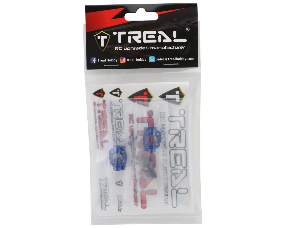 Treal Hobby Losi® Mini LMT Aluminum Front C-Hub Spindle Carriers (Blue) (2) (5°)