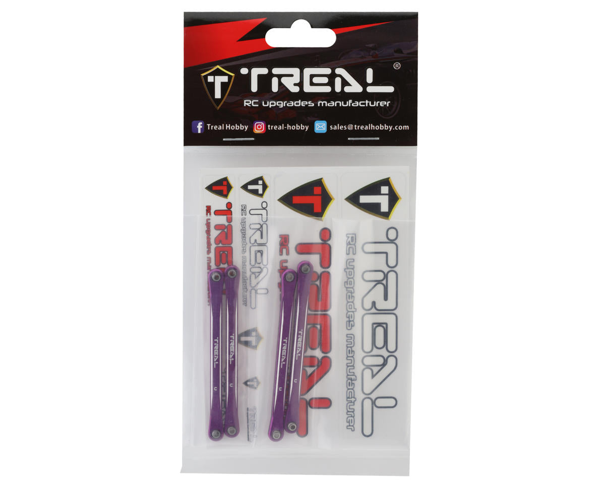 Treal Hobby Losi Mini LMT Aluminum Upper Suspension Links (Purple) (4)