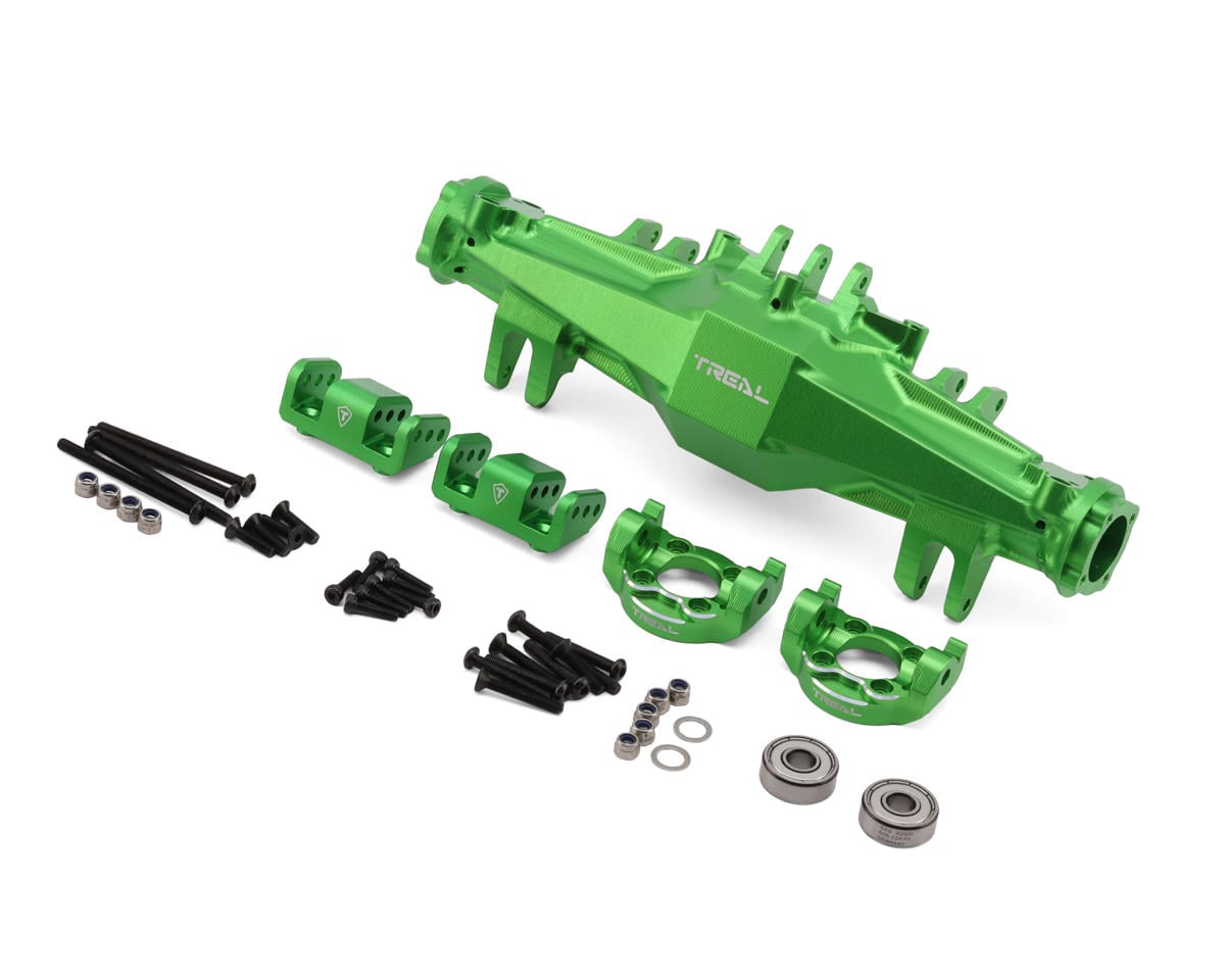 Treal Hobby Losi LMT 2.0 7075 Aluminum Front Axle Housing Set (Green)