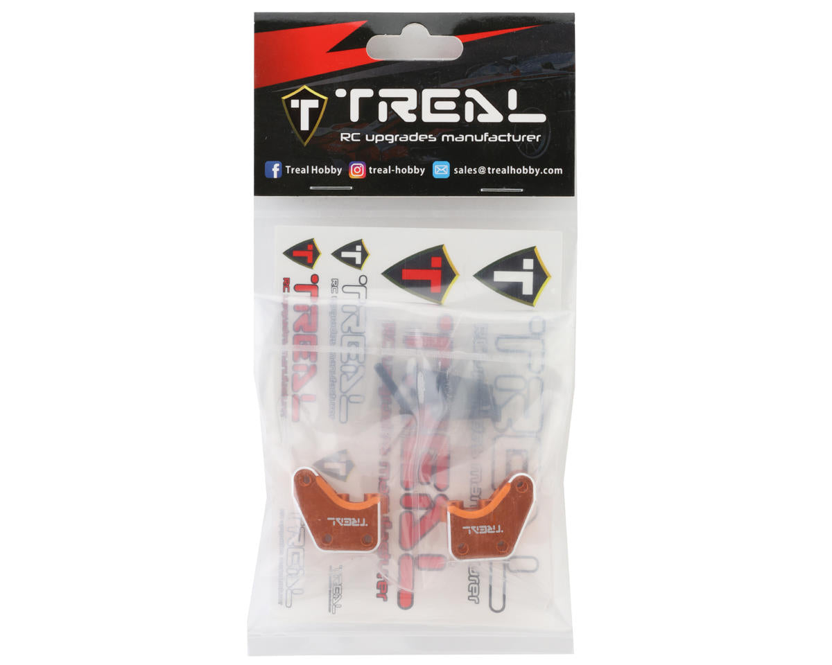 Treal Hobby Axial RBX10 Ryft Aluminum Front Link Mounts (Orange) (2)