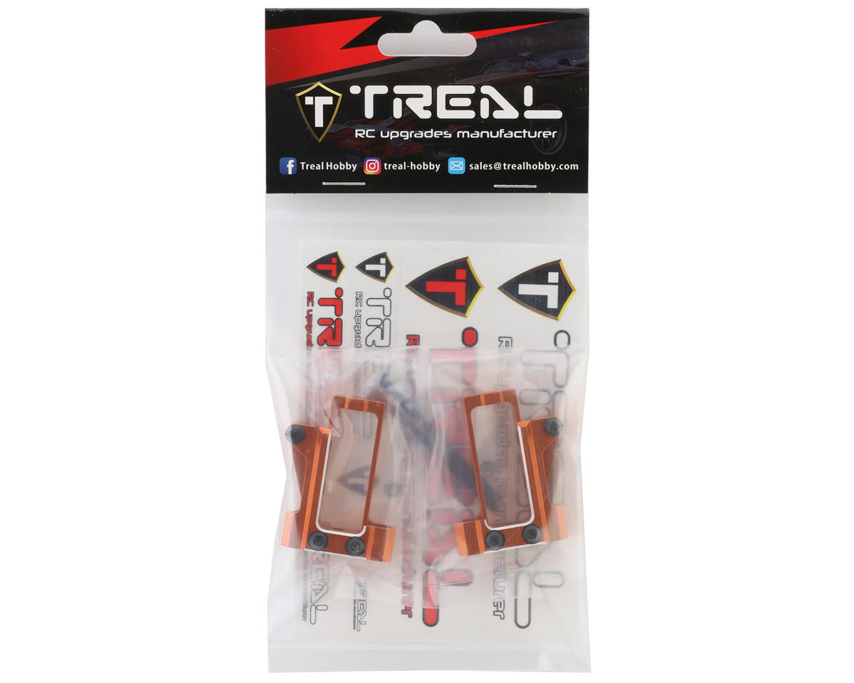 Treal Hobby Axial RBX10 Ryft Aluminum Front Shock Mounts (Orange) (2)