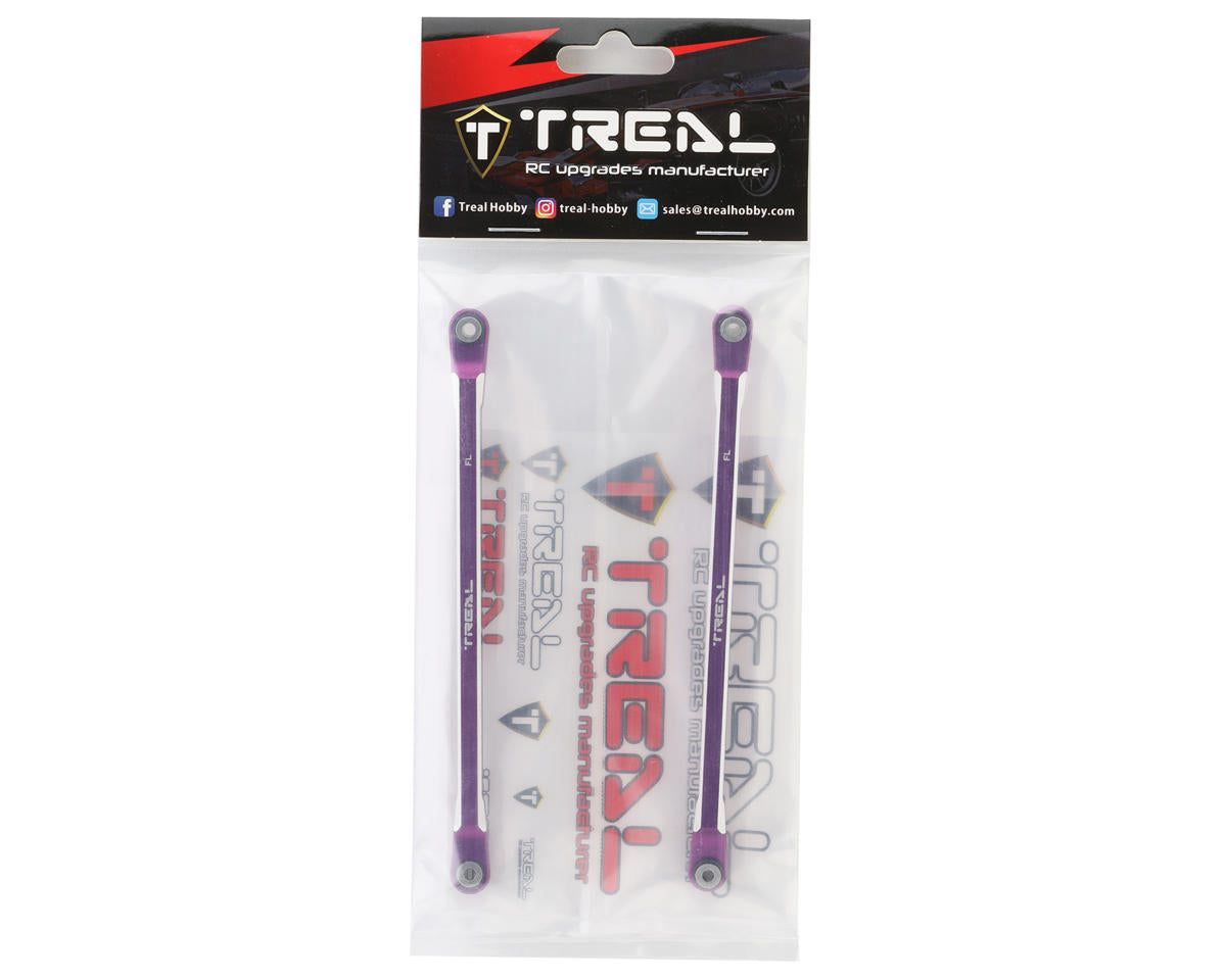 Treal Hobby RBX10 Ryft Aluminum Front Lower Links (Purple) (2)