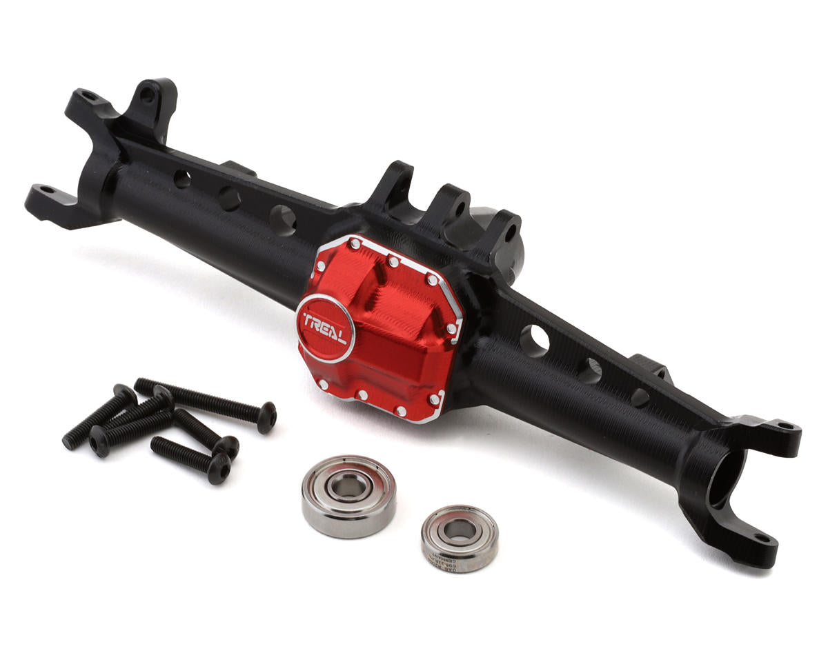 Treal Hobby Axial SCX10 II CNC-Machined Aluminum Front AR44 Axle Housing (Black)