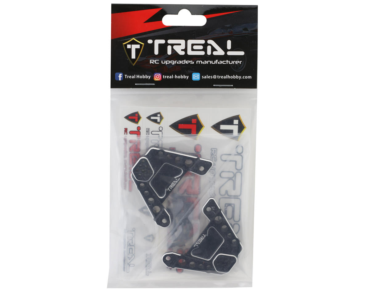 Treal Hobby Axial SCX10 III CNC Aluminum Rear Shock Mounts (Black)