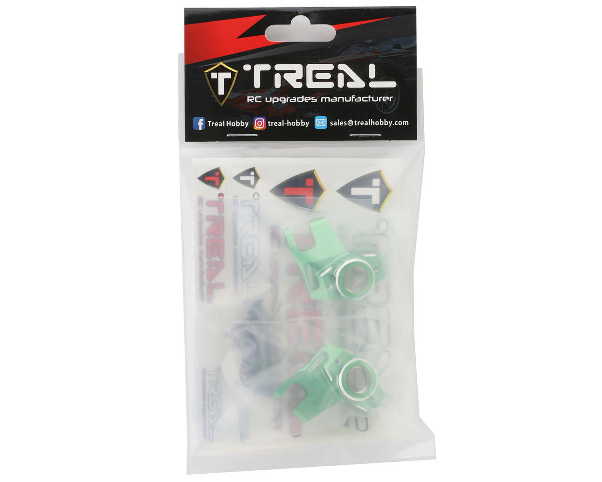 Treal Hobby Axial SCX10 III CNC Aluminum Front Steering Knuckles (Green) (2)