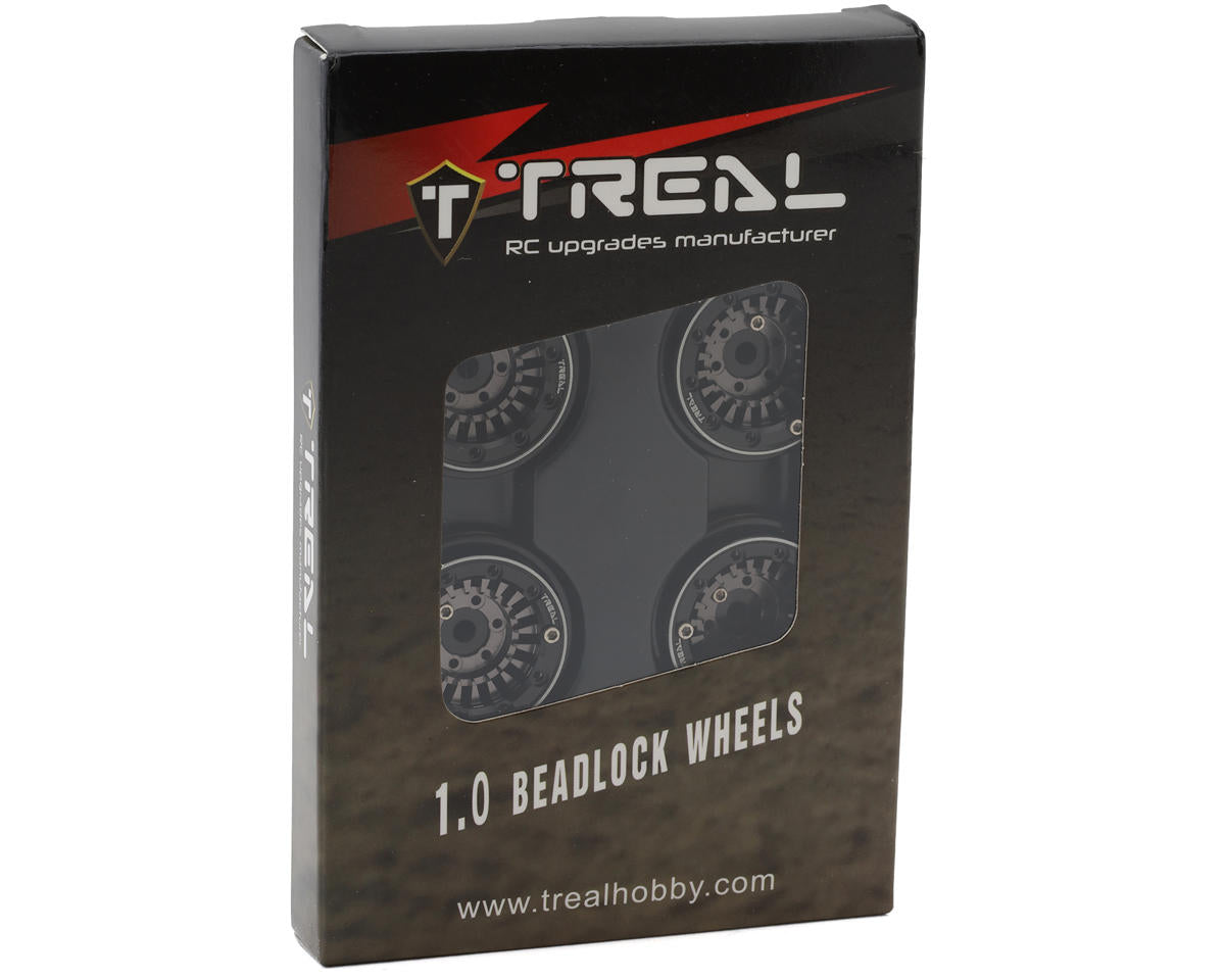 Treal Hobby Type C 1.0" Aluminum Beadlock Crawler Wheels (Grey) (4) (27.3g)