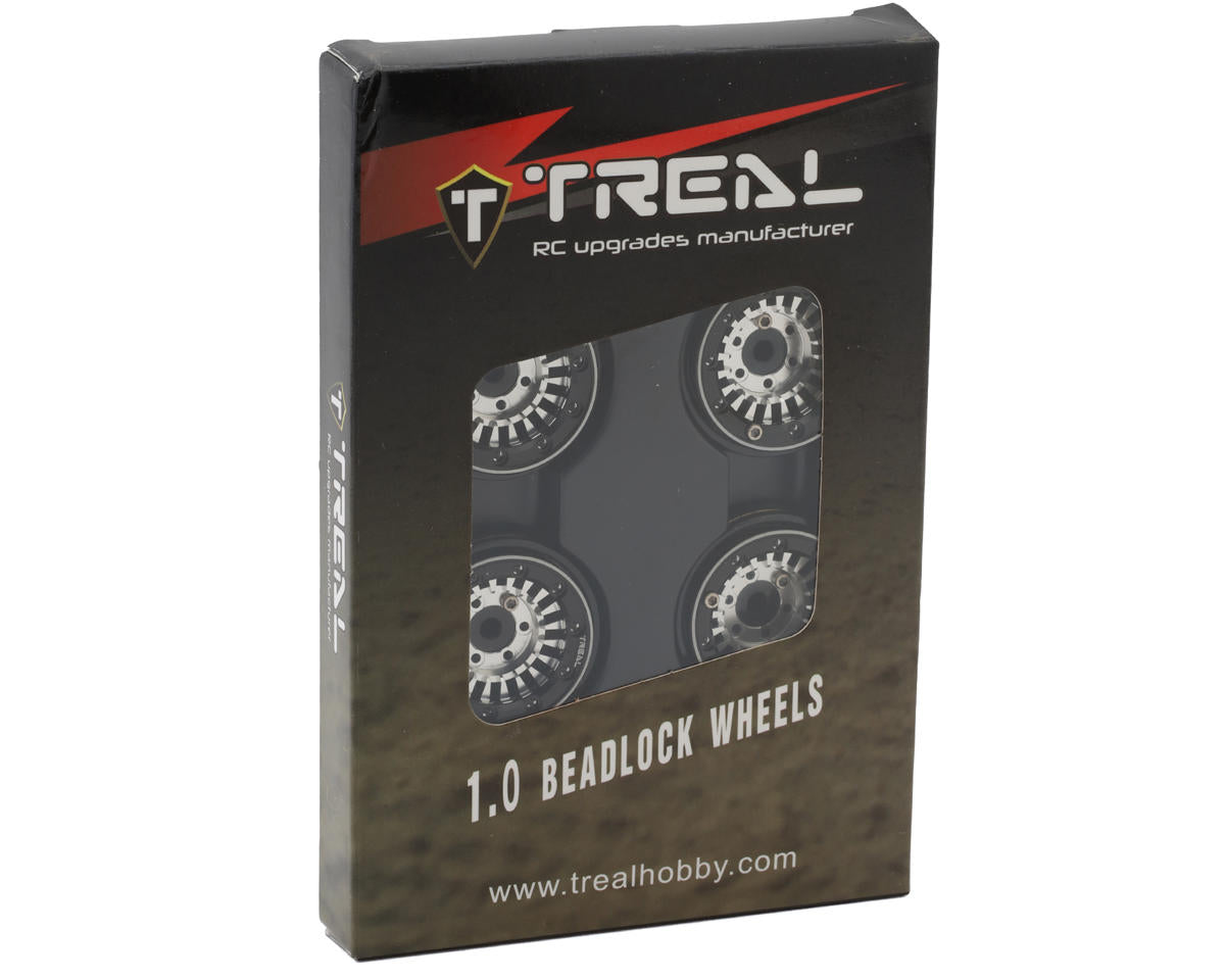 Treal Hobby Type C 1.0" Aluminum Beadlock Crawler Wheels (Silver) (4) (27.3g)