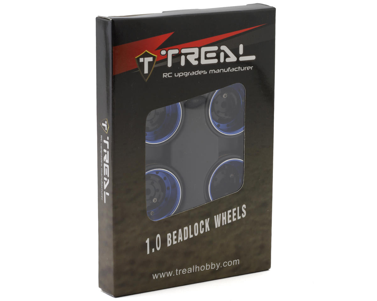Treal Hobby Type F 1.0" Deep Dish Beadlock Wheels (Blue) (4) (27g)
