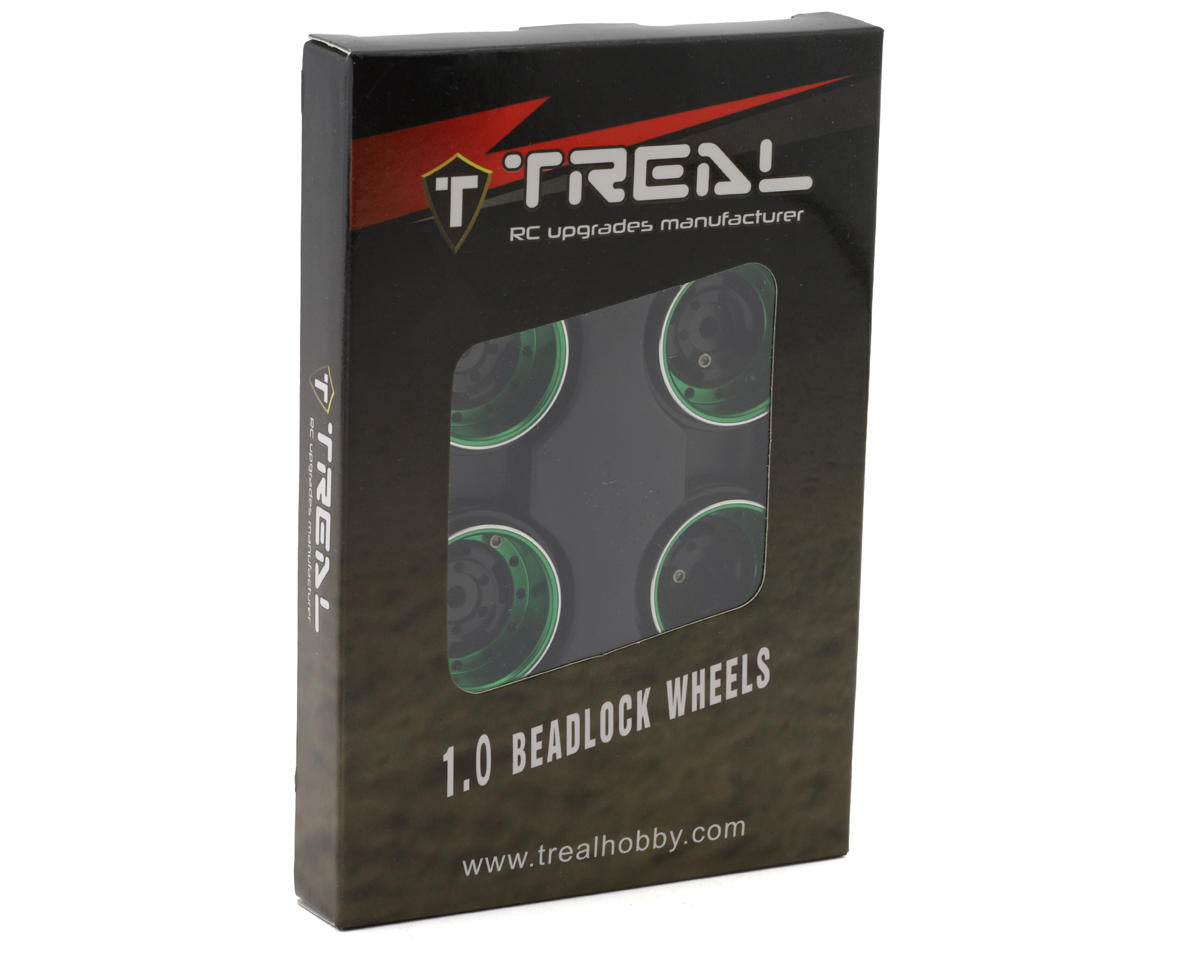 Treal Hobby Type F 1.0" Deep Dish Beadlock Wheels (Green) (4) (27g)