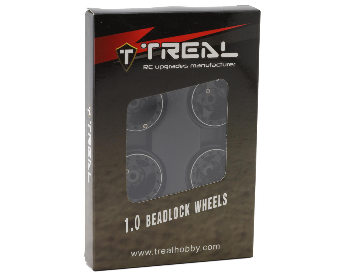 Treal Hobby Type B 1.0" 5-Spoke Beadlock Wheels (Black/Black) (4) (22.4g)