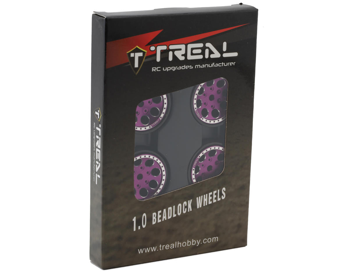 Treal Hobby 1.0" 8-Hole Beadlock Wheels (Purple) (4) (22g)