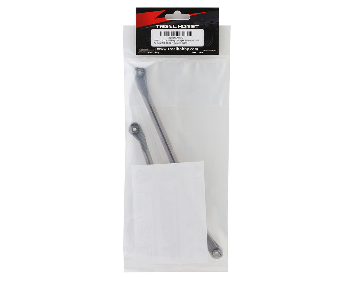 Treal Hobby SCX6 Aluminum Steering Links (Titanium)