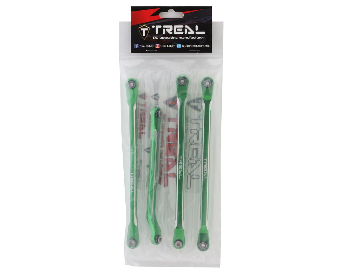 Treal Hobby SCX6 Aluminum Upper Links Set (Green) (Std Length) (4)