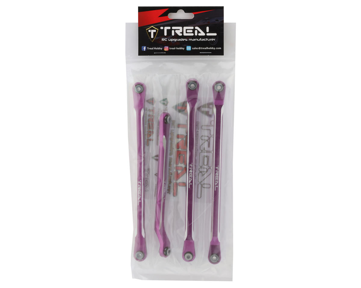 Treal Hobby SCX6 Aluminum Upper Links Set (Purple) (Std Length) (4)