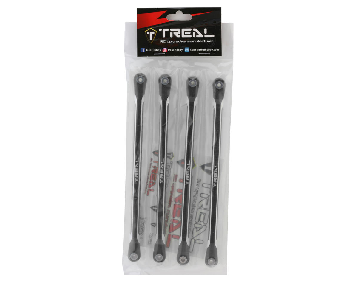 Treal Hobby SCX6 Aluminum Lower Links Set (Black) (Std Length) (4)